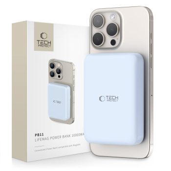   TECH-PROTECT Powerbank, külső akkumulátor PB11 LIFEMAG MAGSAFE POWER BANK 10000MAH, kék