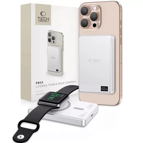 Powerbank Tech-Protect PB33 LifeMag MagSafe 5000mAH - ezüst
