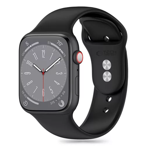 TECH-PROTECT Óraszíj SILICONE APPLE WATCH 4/5/6/7/8/9/SE (38/40/41 MM), fekete
