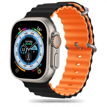   TECH-PROTECT ÓRASZÍJ ICONBAND Apple Watch 4/5/6/7/8/9/SE/ULTRA 1/2 (42/44/45/49 MM), fekete-NARANCS