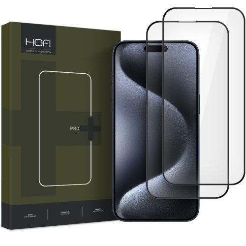 HOFI GLASS PRO+ 2-PACK edzett üvegfólia iPhone 16, fekete