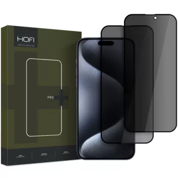   HOFI ANTI SPY GLASS PRO+ 2-PACK IPHONE 16 PRO PRIVACY edzett üvegfólia, fekete