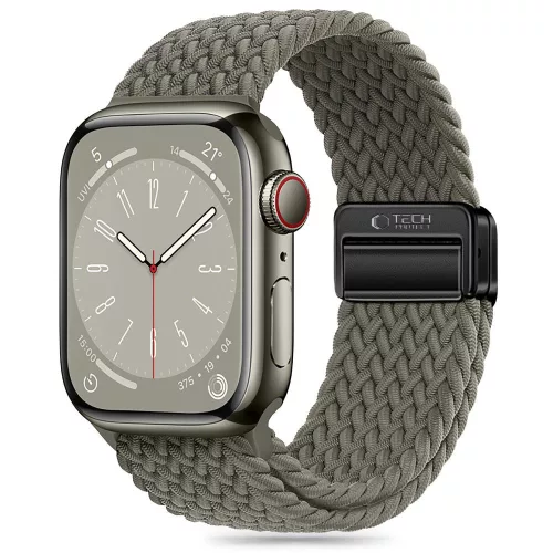 TECH-PROTECT Óraszíj NYLONMAG APPLE WATCH 4/5/6/7/8/9/SE/ULTRA 1/2 (42/44/45/49 MM), sötétzöld