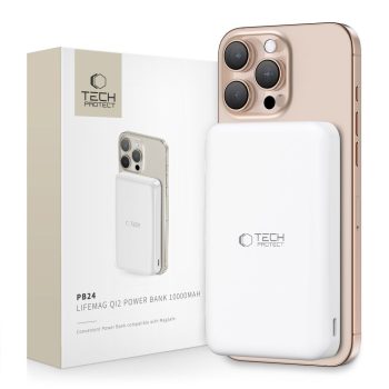   TECH-PROTECT PB24 LIFEMAG QI2 MAGSAFE POWER BANK 10000MAH, fehér