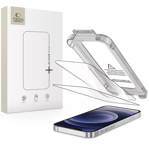 Tech-Protect Quick Set+ 2-pack tempered glass iPhone 12 / 12 Pro üvegfólia
