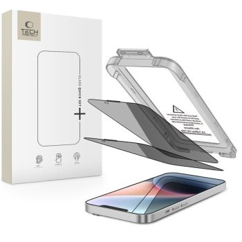   TECH-PROTECT QUICK SET SPY+ 2-PACK IPHONE 13 / 13 PRO / 14 / 16E PRIVACY betekintésvédő privacy üvegfólia
