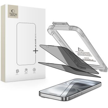   TECH-PROTECT QUICK SET SPY+ 2-PACK IPHONE 15 / 16 PRIVACY betekintésvédő privacy üvegfólia