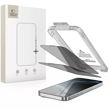   TECH-PROTECT QUICK SET SPY+ 2-PACK IPHONE 16 PRO PRIVACY betekintésvédő üvegfólia