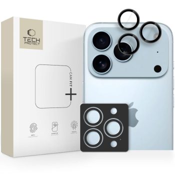   TECH-PROTECT CAMRING FIT+ IPHONE 14 PRO / MAX / 15 PRO / MAX / 16 PRO / MAX / 17 PRO / MAX kameravédő, fekete