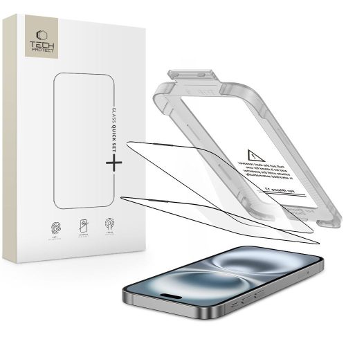 Tech-Protect Quick Set+ 2-pack tempered glass iPhone 17 edzett üvegfólia