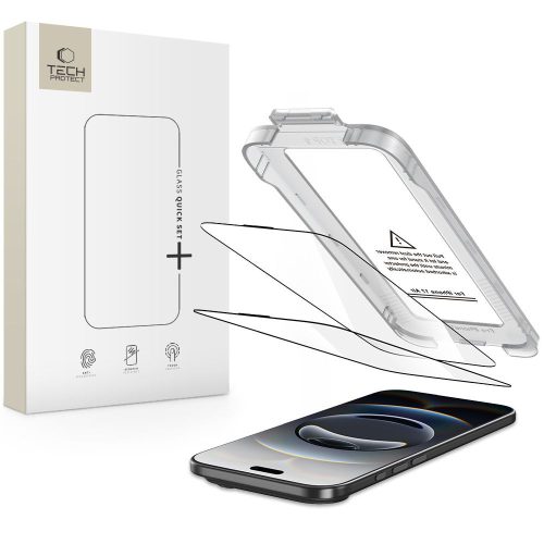 Tech-Protect Quick Set+ 2-pack tempered glass iPhone 17 Air edzett üvegfólia