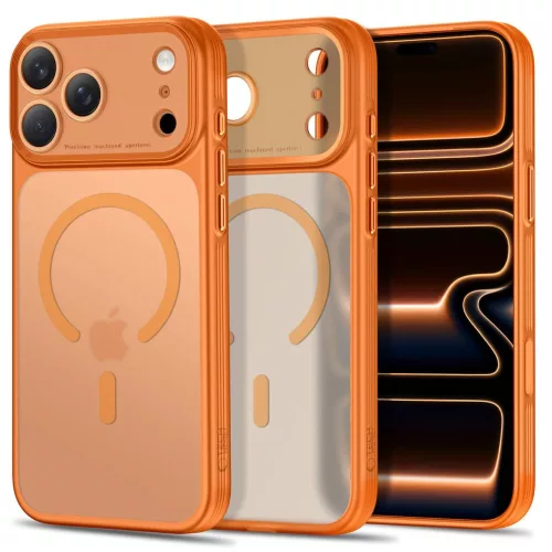 Tech-Protect MagPrime MagSafe CC Matte Cosmic Orange iPhone 17 Pro Max / 18 Pro Max tok, matt narancssárga
