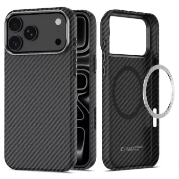   Tech-Protect Ion Carbon MagSafe iPhone 17 Pro Max / 18 Pro Max tok, fekete-ezüst