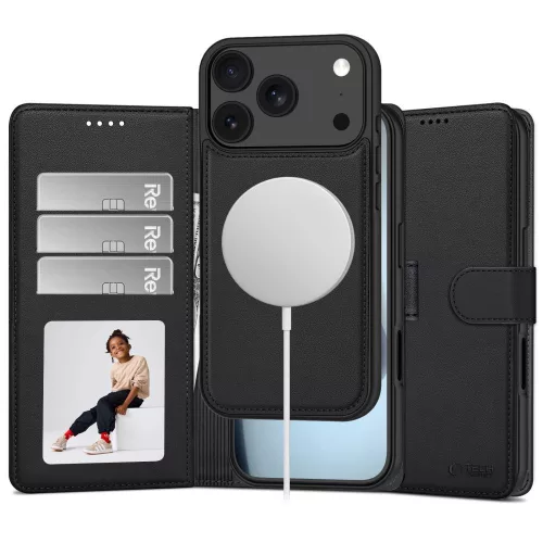 Tech-Protect Wallet MagSafe iPhone 17 Pro / 18 Pro tok, matt fekete