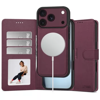   Tech-Protect Wallet MagSafe Mulberry iPhone 17 Pro Max / 18 Pro Max tok, bordó