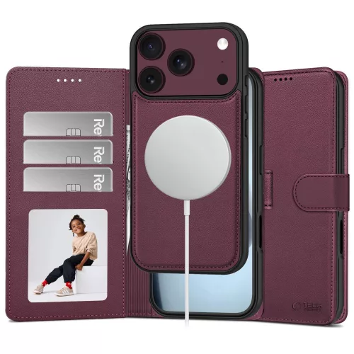 Tech-Protect Wallet MagSafe Mulberry iPhone 17 Pro Max / 18 Pro Max tok, bordó