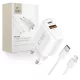 Tech-Protect NCA20 PD 20W QC3.0 USB-A / USB-C hálózati töltő + USB-C / Lightning kábel 100cm, fehér