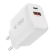 Tech-Protect NCA20 PD 20W QC3.0 USB-A / USB-C hálózati töltő + USB-C / Lightning kábel 100cm, fehér