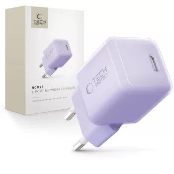 TECH-PROTECT NCM25 1-PORT hálózati töltő PD 25W, lila