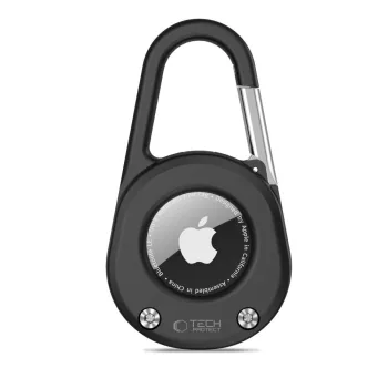   Tech-Protect Apple AirTag 1/2 Slidelock karabiner kulcstartó, fekete