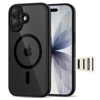   Tech-Protect Magpeak Magsafe CC Case iPhone 17 tok, átlátszó-fekete