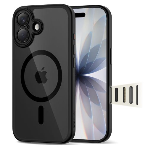 Tech-Protect Magpeak Magsafe CC Case iPhone 17 tok, átlátszó-fekete