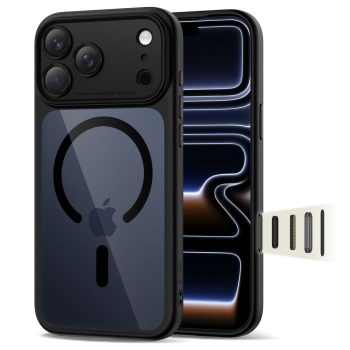   Tech-Protect Magpeak Magsafe CC Case iPhone 17 Pro tok, átlátszó-fekete