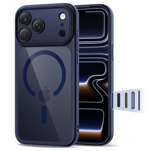 Tech-Protect Magpeak Magsafe CC Case iPhone 17 Pro tok, sötétkék