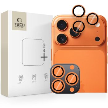   TECH-PROTECT CAMRING FIT+ IPHONE 14 PRO / MAX / 15 PRO / MAX / 16 PRO / MAX / 17 PRO / MAX COSMIC ORANGE kameravédő, narancs