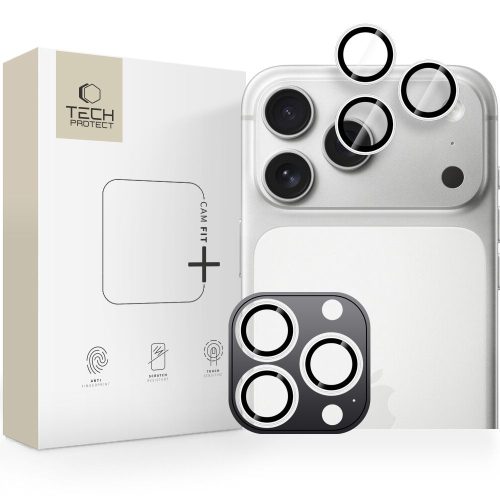 TECH-PROTECT CAMRING FIT+ IPHONE 14 PRO / MAX / 15 PRO / MAX / 16 PRO / MAX / 17 PRO / MAX kameravédő, ezüst