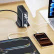 TECH-PROTECT DC160W,-GAN 6-PORT DESKTOP CHARGER PD 160W, / QC3.0, USB-HUB, fekete