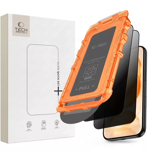 Tech-Protect Quick Set Spy+ 2 db Privacy iPhone 18 Pro betekintésvédő üvegfólia