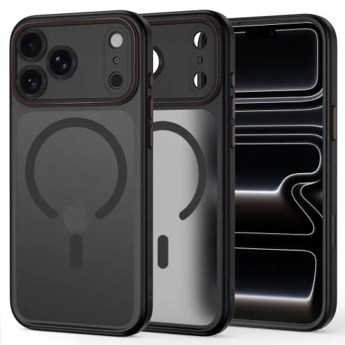 Tech-Protect MagCam MagSafe iPhone 17 Pro Max / 18 Pro Max tok, matt fekete-piros
