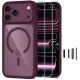 Tech-Protect MagOne MagSafe CC + Glass 2 db Dark Cherry/Clear iPhone 17 Pro / 18 Pro tok, bordó-átlátszó