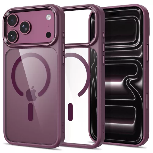 Tech-Protect MagMat MagSafe CC Dark Cherry/Clear iPhone 17 Pro / 18 Pro tok, bordó-átlátszó