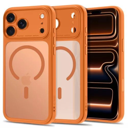 Tech-Protect MagPeak MagSafe CC Matte Cosmic Orange iPhone 17 Pro / 18 Pro tok, matt narancssárga
