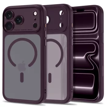   Tech-Protect MagPeak MagSafe CC Matte Dark Cherry iPhone 17 Pro Max / 18 Pro Max tok, matt bordó