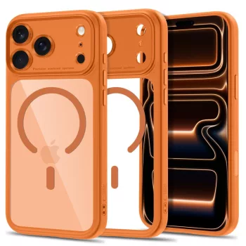   Tech-Protect MagPeak MagSafe CC Cosmic Orange/Clear iPhone 17 Pro Max / 18 Pro Max tok, narancssárga-átlátszó