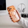 Tech-Protect MagPeak MagSafe CC Cosmic Orange/Clear iPhone 17 Pro Max / 18 Pro Max tok, narancssárga-átlátszó