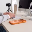 Tech-Protect MagPeak MagSafe CC Cosmic Orange/Clear iPhone 17 Pro Max / 18 Pro Max tok, narancssárga-átlátszó