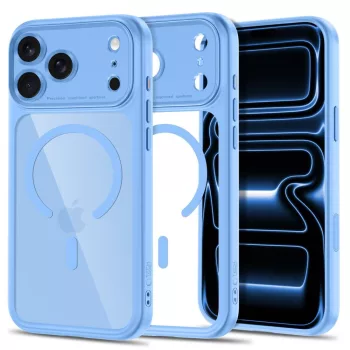   Tech-Protect MagPeak MagSafe CC iPhone 17 Pro Max / 18 Pro Max tok, világoskék-átlátszó