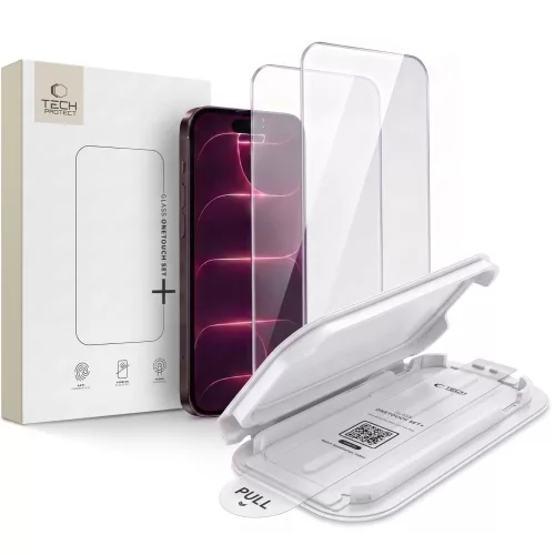 Tech-Protect Onetouch Set+ 2 db iPhone 17 Pro / 18 Pro tok, átlátszó