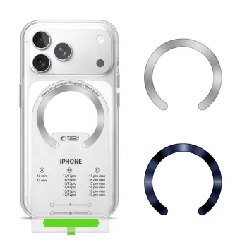   Tech-Protect MMP-210 MagSafe 2-Pack Magnetic Ring, MagSafe gyűrű, ezüst, sötétkék