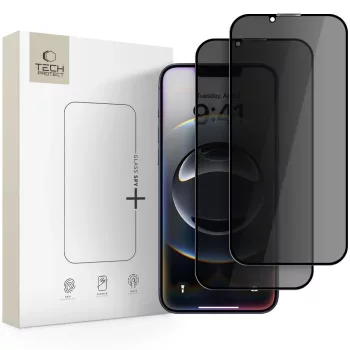   Tech-Protect Anti Spy Glass Pro+ 2-pack iPhone 16e / 14 / 13 Pro / 13 betekintésgátló edzett üvegfólia