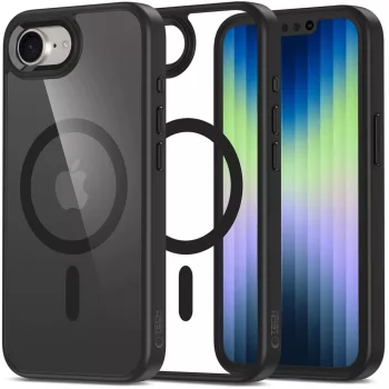   Tech-Protect MagMat MagSafe iPhone 16e Case tok, fekete-tok, átlátszó