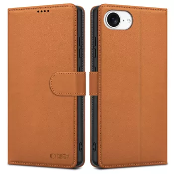 TECH-PROTECT WALLET Apple iPhone 16e SADDLE tok, barna