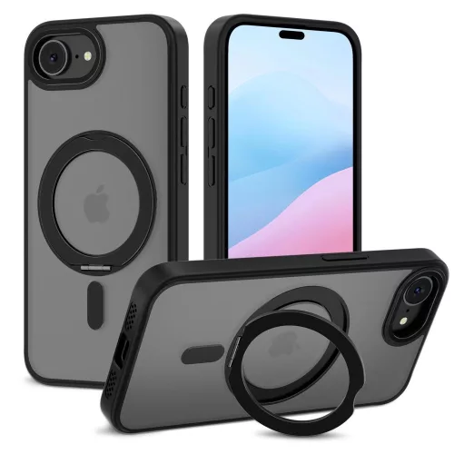 Tech-Protect MagRing MagSafe case iPhone 16e tok, matt fekete