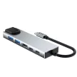 TECH-PROTECT HB02 HUB ADAPTER 6IN1 TYPE-C + USB2.0 + USB3.0 + HDMI 4K 30HZ + RJ45 + PD100W, USB-HUB, szürke