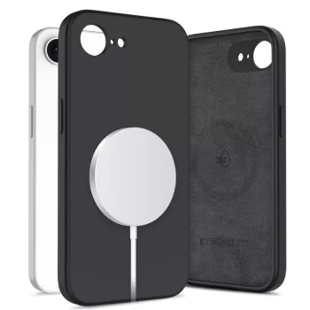   Tech-Protect Liquid Silicone MagSafe iPhone 16e Case tok, fekete
