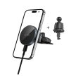 TECH-PROTECT MM15W-V5 MAGNETIC MAGSAFE CD & VENT CAR MOUNT vezeték nélküli töltő 15W,, fekete